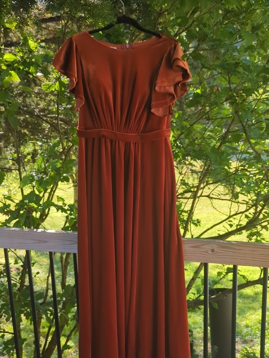 Azazie Dresses & Skirts - AZAZIE DAPHNE BURNT ORANGE BRIDESMAID DRESS